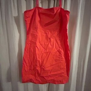 Orange spaghetti strap mini dress
